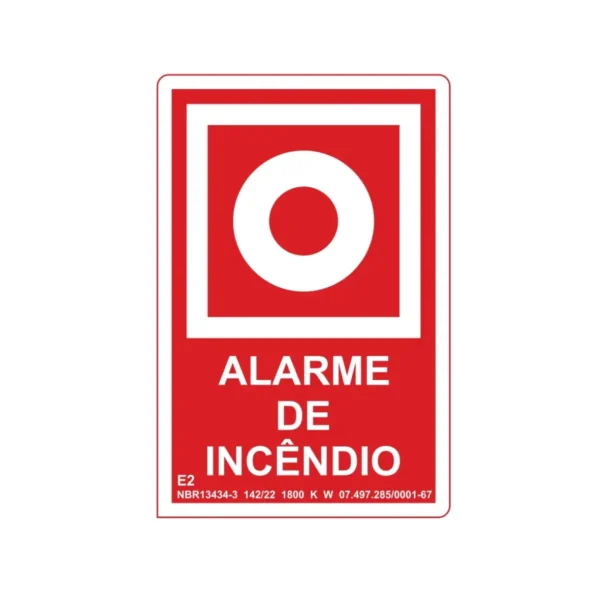 Placa de Sinalização de Emergência Alarme de Incêndio