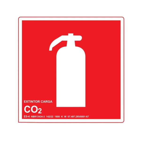 Placa de Sinalização Extintor CO2