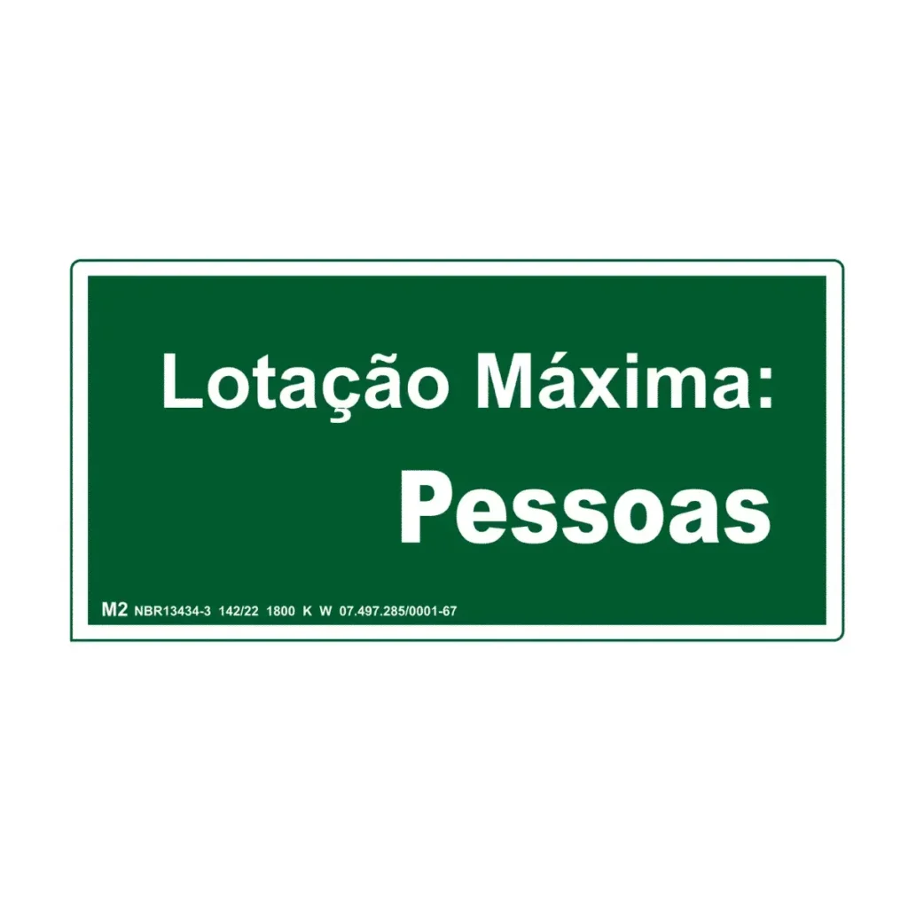 Placa M2 Lotação Máxima