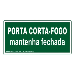 Placa de Sinalização Porta Corta Fogo