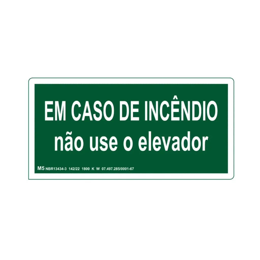 Placa M5 Não Use Elevador