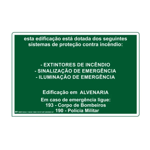 Placa de Sinalização Edificação M1