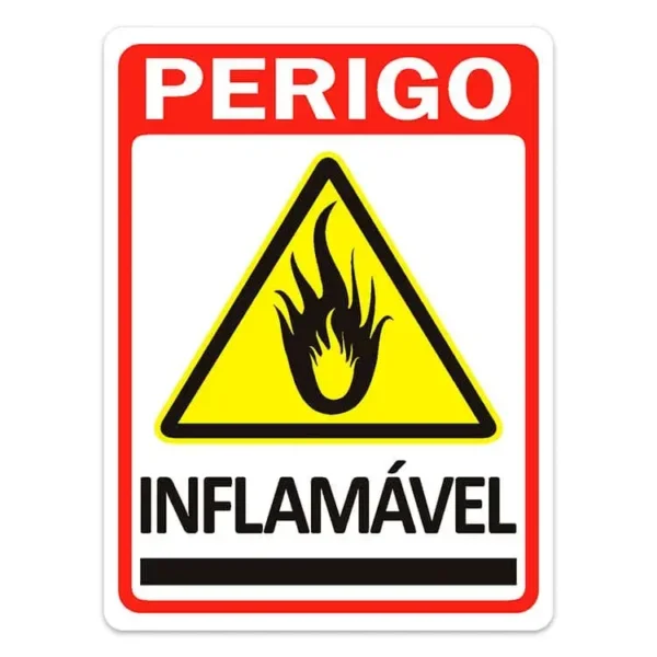 Placa de Sinalização Perigo Inflamável