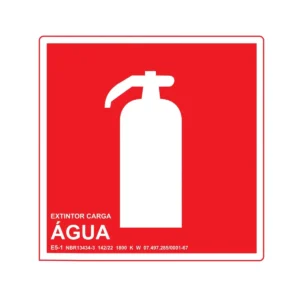 Placa de Sinalização Extintor Água Fotoluminescente