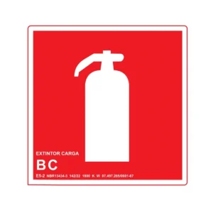 Placa de Sinalização Extintor Pó Químico Fotoluminescente
