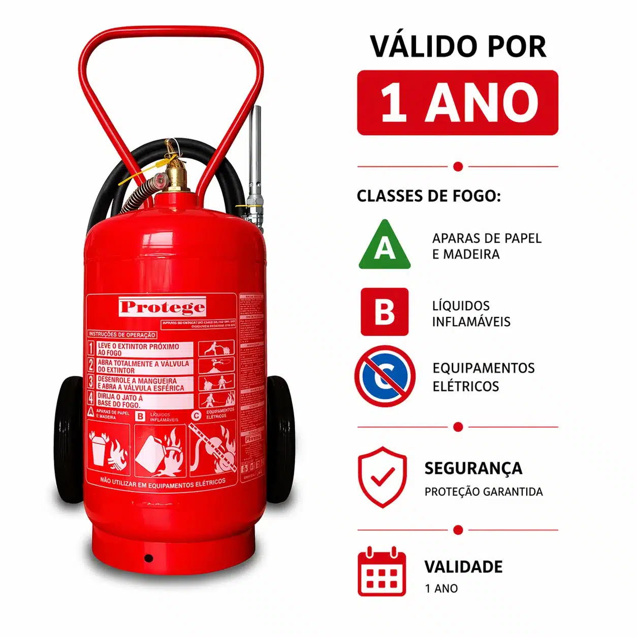 Extintor Carreta Espuma Mecânica 50L para cotação de segurança contra incêndio