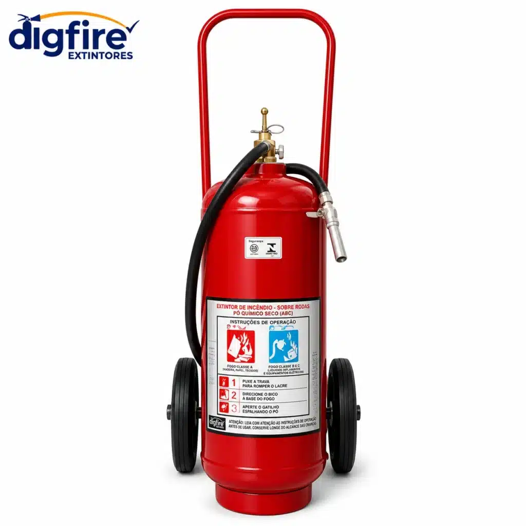 Extintor Carreta Pó Químico BC 30kg - 80BC para cotação de segurança contra incêndio