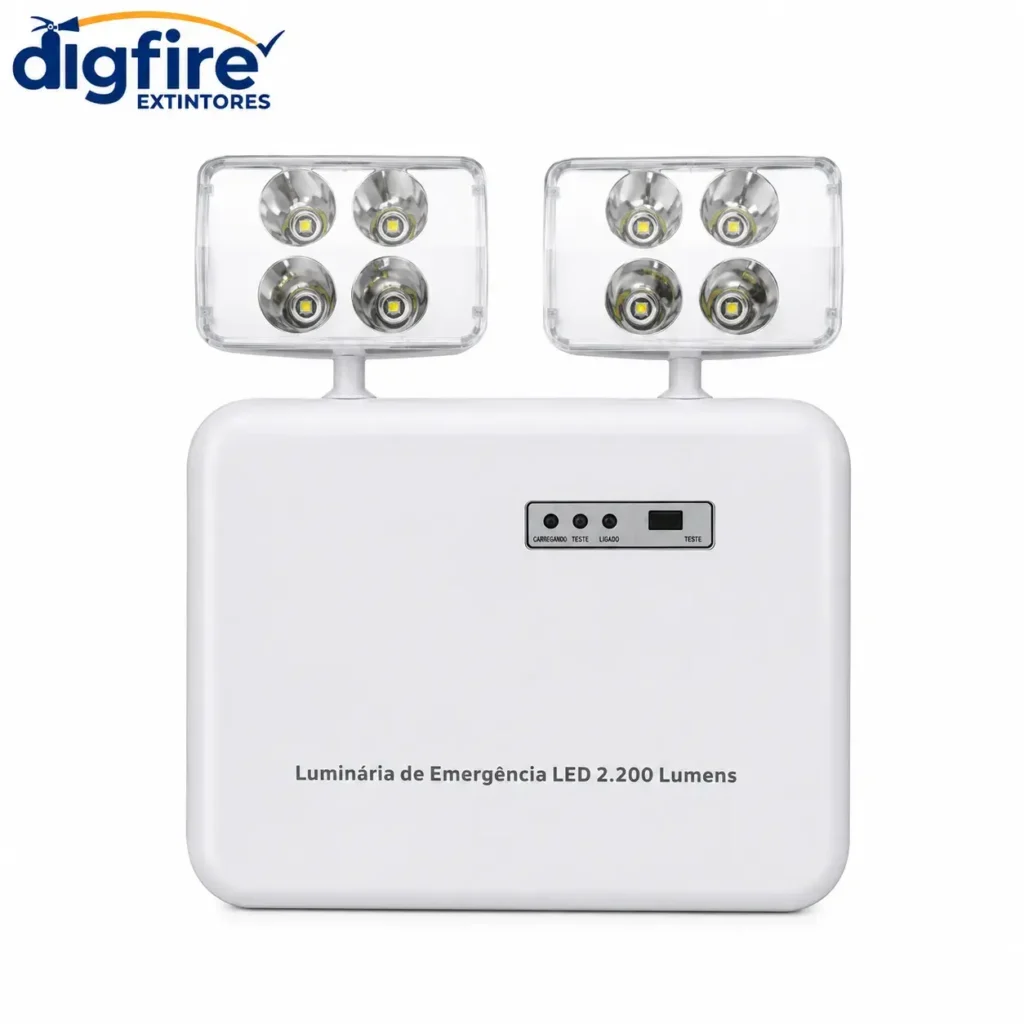 Luz de Emergência LED 2 Faróis 2200 Lumens