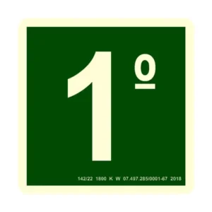 Placa de Sinalização Identificação de Pavimento Fotoluminescente