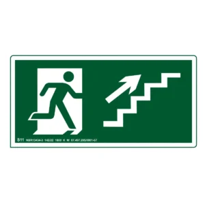 Placa de Sinalização Escada Sobe para Direita Fotoluminescente