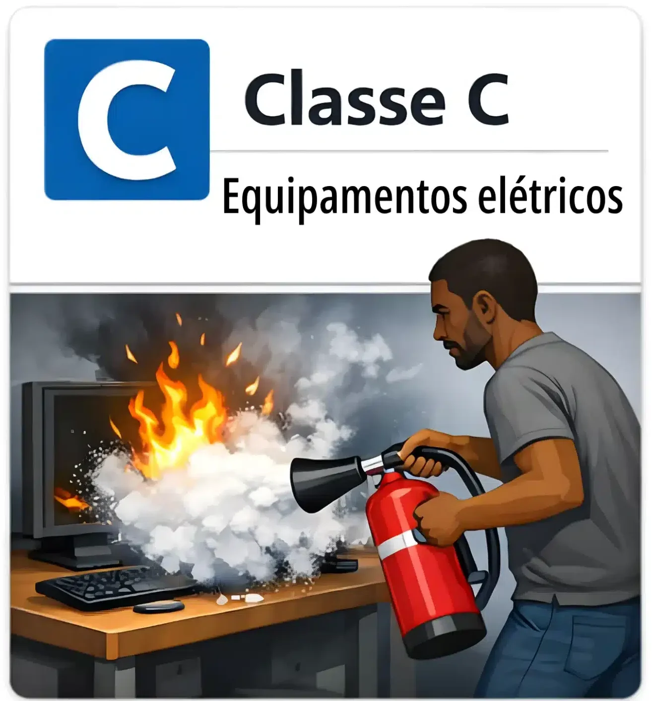 Incêndio classe C em equipamentos elétricos energizados painéis e computadores