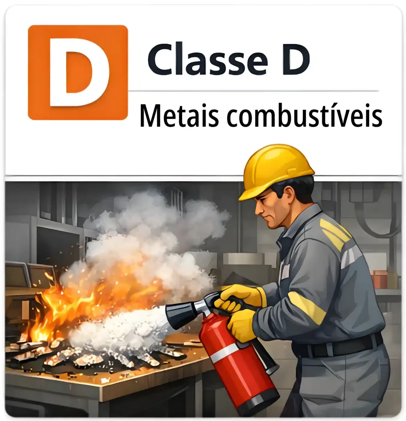 Incêndio classe D em metais combustíveis como magnésio titânio e alumínio