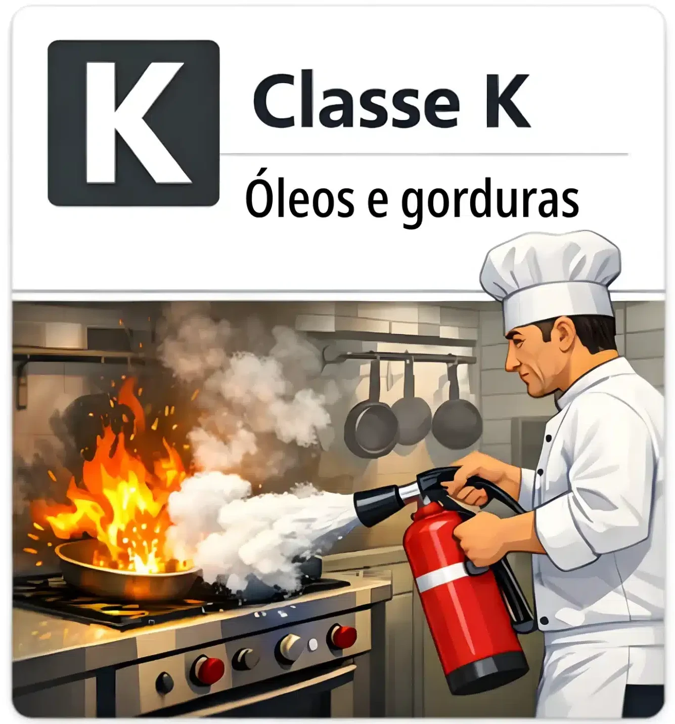 Incêndio classe K em óleos vegetais e gorduras em cozinha industrial