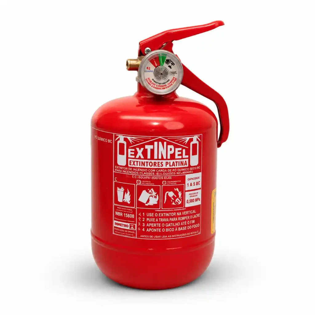 Extintor veicular ABC 1kg de pó químico PQS