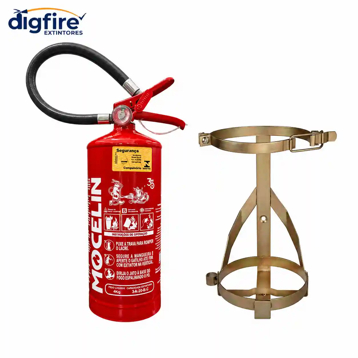 Kit Extintor Veicular ABC 4 kg + Suporte para Caminhão